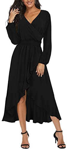 Image of Kormei Womens Short Sleeve Floral Maxi Dress High Low V-Neck Flowy Party Long Dresses