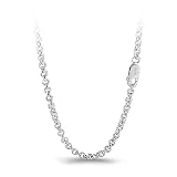 Meilanduo Solid 925 Sterling Silver 3mm Rolo Round Cable Link Chain Necklace 18, 20, 22, 24, 26, 28