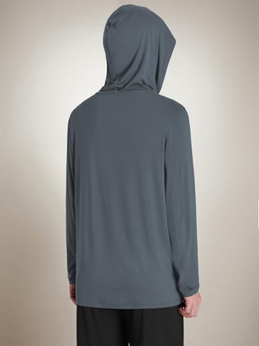 Latuza Men's Bamboo Viscose Hooded Pajama Top Long Sleeve Sleep Shirt2