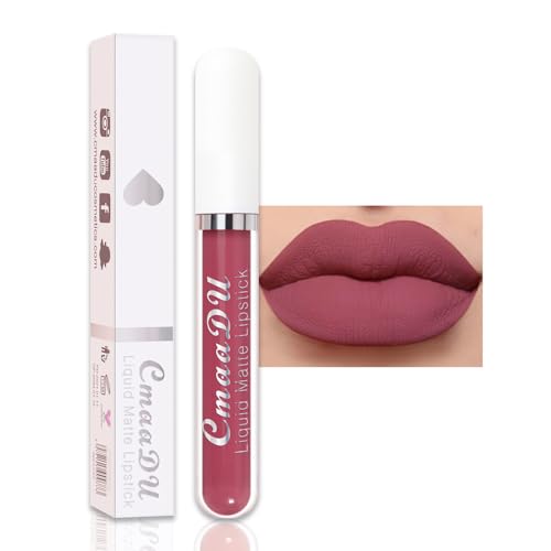 Image of evpct 1Pcs Mauve Liquid Matte Lipstick Lipgloss Set for Women, labiales mate 24 horas originales matte larga duracion 24 Hour Lipstick Lip Stains Long Lasting Waterproof 24, 09#