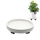 itechpanda Outdoor Roll Around Plant Caddy with Wheeled Planter Pallet, Heavy Duty Plant Tray Round