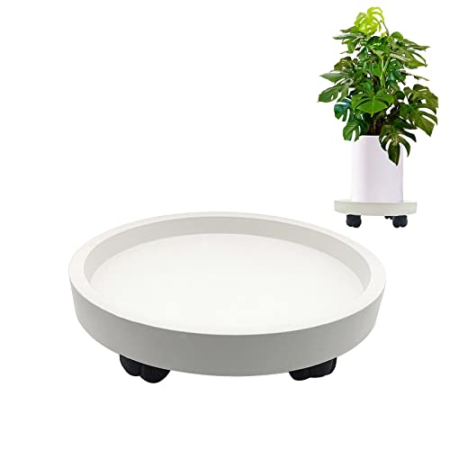 Itechpanda Outdoor Roll Around Plant Caddy With Wheeled Planter Pallet, Heavy Duty Plant Tray Round Planter Trolly For Moving Large Potted Trees,Ceramic Heavy Plants (Small) #TOP9
