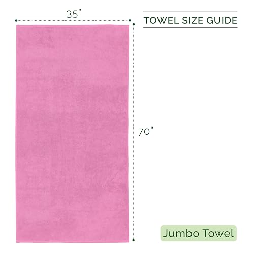 Image of Elegant Comfort Three Line Popcorn Towel Set for Bathroom 35 x 70 inches, Premium Hotel Quality 1-Pack Jumbo Towels, 100% Turkish Cotton, Soft and Durable, Quick Dry and Highly Absorbent, Light Pink