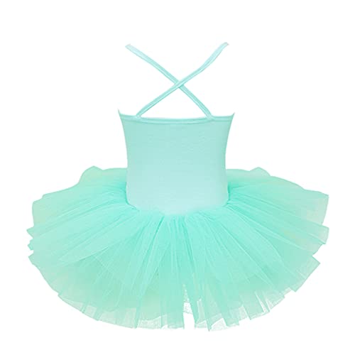 Tiaobug Girls Sequined Camisole Ballet Dance Tutu Dress Sweetheart Leotard Turquoise 4-5 #TOP2
