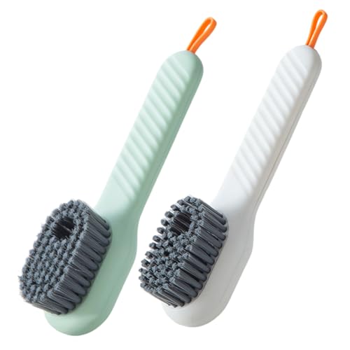 Beaupretty 2 Piezas Cepillo Limpiador Zapatos con Dispensador Automático de Jabón Multifunción para Limpieza de Calzado y Ropa Compacto y para Diario Hogar y Exterior