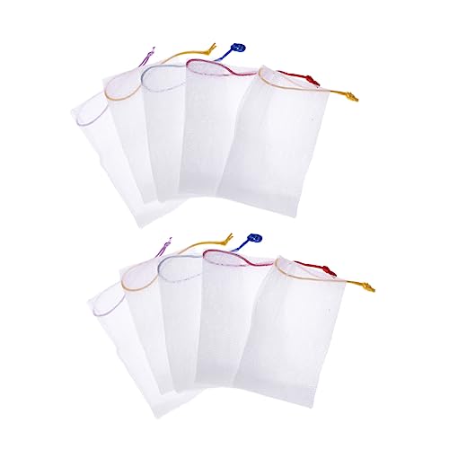 NIYANGLE 20Piezas Bolsa De Malla De Jabón Para Limpiar El Cuerpo Cordón Para Almacenamiento y Color Aleatorio Para Jabones Hechos