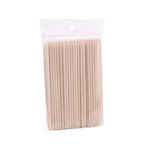 FOMIYES Nail Art Tools Set 200pcs Double-ended Wooden Sticks Cuticle Pusher Cleaner for Home Salon 15cm