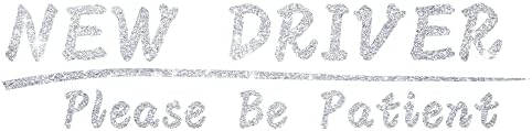 ODQODK New Driver for Car Student Driver Sticker for Car Window Bling Sparkling Decorate Cars Bumper Decal(Silver)