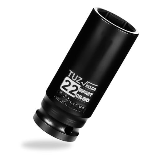 Image of 1 /2 Inch Drive 22mm Deep Metric Impact Socket,CR-MO,6 Point Radius Corner Design,Square Chamfered Opening,Axle Nut Impact Grade Socket for Easy Removal