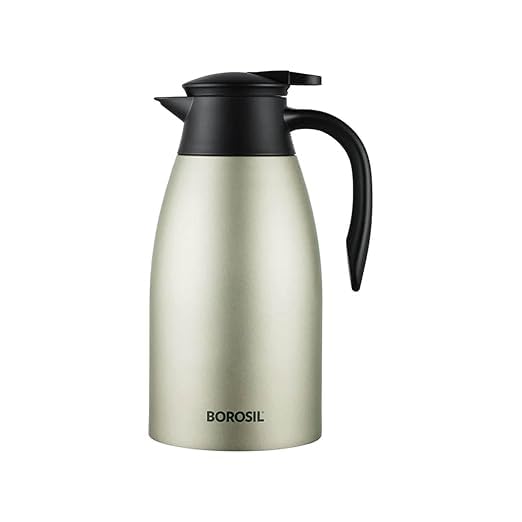 Image of Oyster- Stainless Steel 2 L Teapot with Handle | Double Wall Vacuum Insulated Thermosteel Carafe | BPA Free Jug for Tea /Coffee & Juice 24 Hours Hot & Cold [Silver]