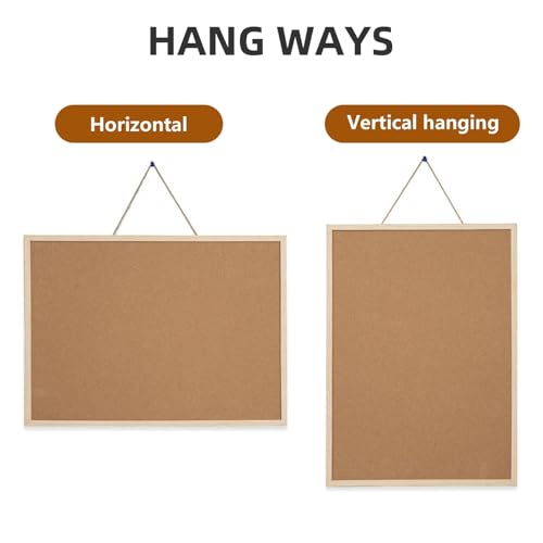 Image of TooCust 16x24 Cork Boards for Walls with Solid Wood Frame, Double Sided Small Cork Bulletin Board for Office & Home, Decorative Hanging Pin Notice Board, 1 Pack