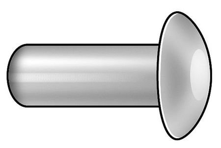 Semi-Tubular Rivet, 1/4x5/8 in, PK25