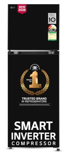 Image of LG 251 L, 2 Star, Smart Inverter, Smart Mode, Frost-Free Double Door Refrigerator (GLT2526WWOB, Onyx Black, Multi Air Flow, Express Freeze, Deodorizer, Bigger Size & Better Cooling, 2026 Model)