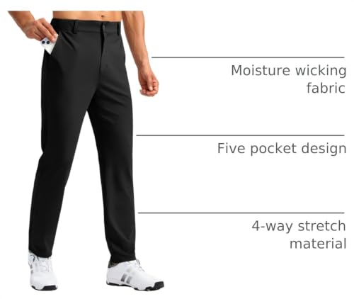 Image of Soothfeel Men's Golf Pants with 5 Pockets Slim Fit Stretch Sweatpants Casual Travel Dress Work Pants for Men