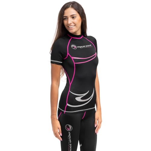 T-shirt compressif femme AQUAZONE Noir XXL réduisant la fatigue musculaire