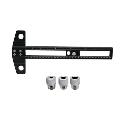 RGYBAO 2 in 1 Angles T Square Ruler for Woodworking Accurate with Metric and British Scale Bright Black or Red Coating