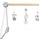roba Baby Spielbogen aus Holz - Anhänger Set miffy® mit Hasen Motiv - Activity Center ab 3 Monaten - Montessori Spielzeug - Grau / Blau