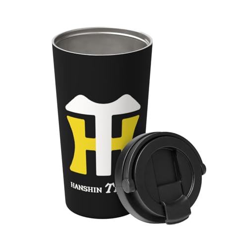 タンブラー 阪神タイガース 野球応援 コーヒーカップ 500ml 蓋付き 持ち手付き マグボトル 保冷 保温 ステンレス製 魔法瓶 水筒 直飲み 携帯マグ 車用 応援グッズ プレゼント