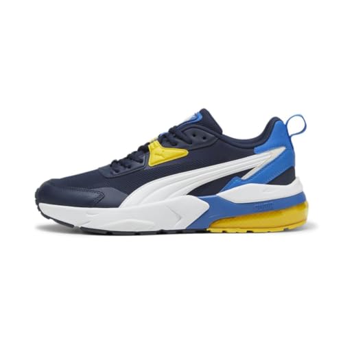 PUMA Mens VIS2K Sneaker, Club Navy Mens White-Pelé Yellow, 13