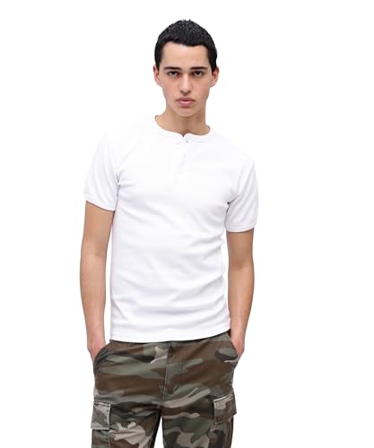 [Avirex] [アヴィレックス] Tシャツ半袖 (抗菌) (防臭) DAILY RIB HENLYNECK TEE 6143504 メンズ Lサイズ 001 WHITEの商品画像（Amazon）