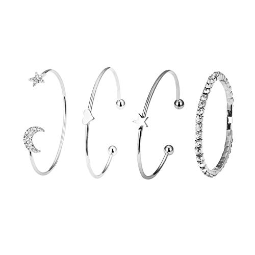 Joyería caliente Pulsera simple y elegante de cuatro piezas con brazalete de diamantes en forma de corazón Xingyue