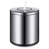 Tandefio Stainless Steel Countertop Wipe Dispenser Fits Wipes on Rolls 10 x 11.5 Inch Round Tissue Holder Refillable Tabletop Cylinder Container for Fitness Clubs Gym Schools Daycares(Sliver)