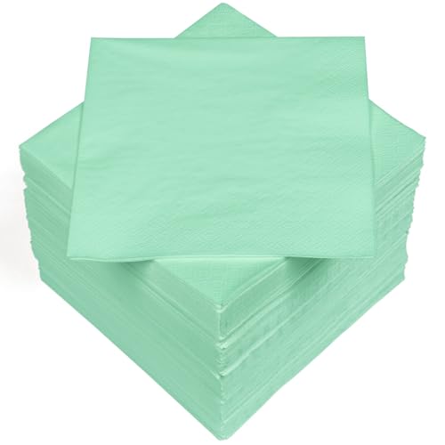 HEKU 30241-07: 100 servilletas de papel monocromas de triple grosor, 33 x 33 cm, menta