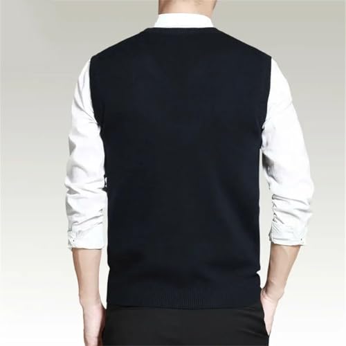 Mens Casual Wool Knitted Vest Business Sleeveless Vest Streetwear Sleeveless Pullover3
