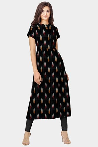 Image of Cotton Pochampally ikat unstitched blouse, Kurthi, long frock fabric material for women (1 meter, 2 meters & 3 meters)