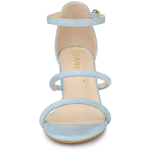 Allegra K Women's Open Toe Ankle Strap Chunky Heels Sandals2