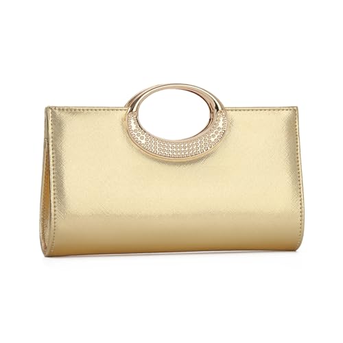 LHHMZ Bolso de mano dorado para mujer, Bolso dorado, bolsos de moda de cuero sintético con cadena desmontable LHHMZ Bolso de mano dorado para mujer, Bolso dorado, bolsos de moda de cuero sintético con cadena desmontable