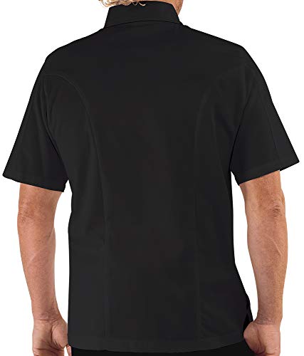 Men’s Traditional Chef Coat with Knotted Cloth Buttons (XS-3X, 3 Colors) (X-Large, Black) - Thumbnail 4