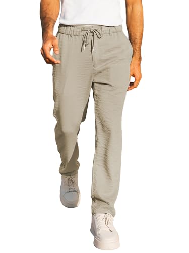 JMIERR Men's Cropped Drawstring Linen Pants — Amazon listing image