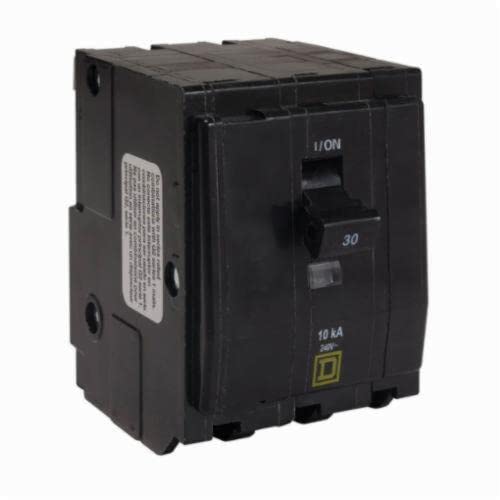 Square D QO330 Miniature Circuit Breaker, 240 VAC, 30 A, 10 kA Interrupt, 3 Poles, Thermal Magnetic Trip