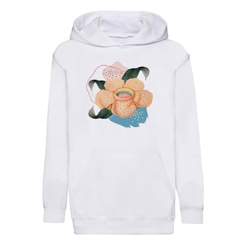 Sweat à capuche enfant Rafflesia premium en coton bio doux au motif plante rare