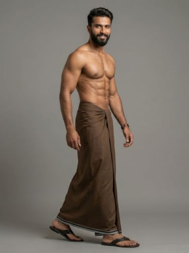 Image of Men's Cotton Lungi | Soft Breathable Wrap Around Lungi | Comfortable Daily & Home Wear for Men