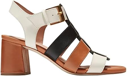 COLE HAAN Women's Josie Fisherman Sandal 65MM, Black/Ivory/Pecan Leather, 7 | Image 6