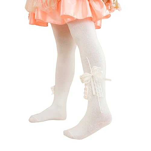 Toddler Kids Girls Stockings Cute Rhinestone Double Bowknot Lolita Princess Dance Ballet Tights Footed Pantyhose