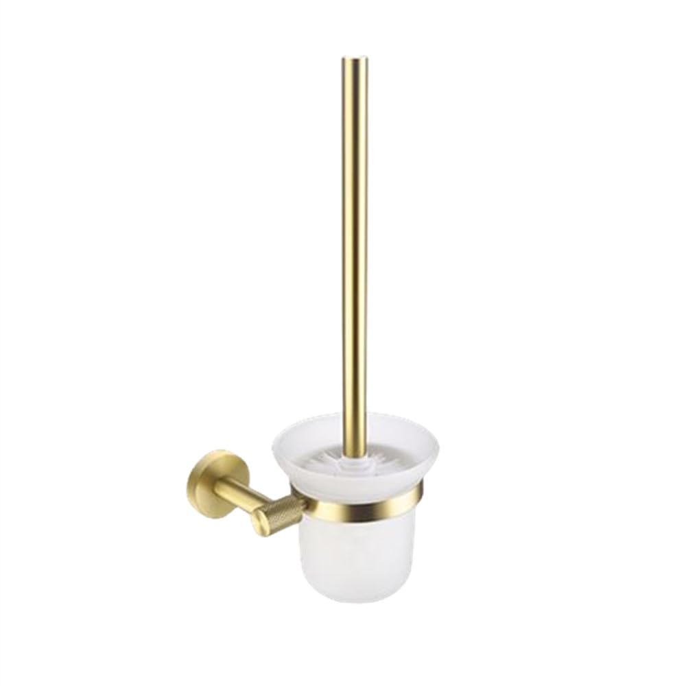 LCANALLYMS Wall hooks, Coat Hook Bathroom Hooks Golden Towel Rack Bar Ring Brushed Gold Hardware Set Robe Toilet Tissue Paper Holder Accessories Kit(Toilet Brush Holder)