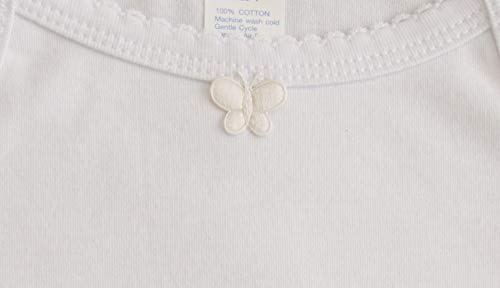 4 Pack Bow Detail Girls Colorful/All White 100% Cotton Undershirt Camisole Tank Top Tops (5T, 4-Pack All White B) #TOP2