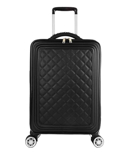 Carry On Luggages Suitcase Travel Luggage,Soft Side Upright Rugged Luggage with 4 Spinner Wheels Women Suitcases Luggage Suitcases(Black,18in)