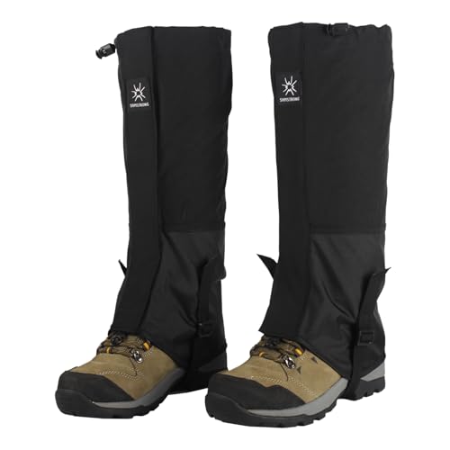 Mecmbj Polainas Impermeables Senderismo, 1 Par, Ajustables Polainas Transpirables para Unisex, para Las Piernas para Montañismo, Esquí, Ropa de Senderismo al Aire Libre