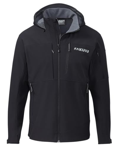KUIU Guide PRO Hooded Jacket - Wind Resistant, Water Repellent, Soft-Shell Mountain Hunting Jacket with Adjustable Storm Hood and Enhanced Articulation