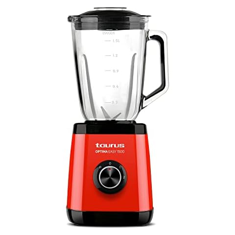Batidora de vaso Taurus Optima Easy 1500 con jarra de cristal 1.5L Cover