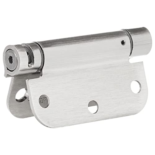 Amazon Basics Self-Closing Door Hinge, 3.5 Inch x 3.5 Inch, 1 Piece, Satin Nickel