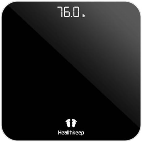 Digital Bathroom Scales for Body Weight, Weight Scale with High Precision Sensors Accurate Round Corner Design LED Display 400lbs/180kg