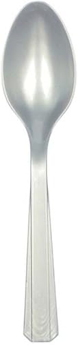 Amscan Cucharas de plástico plateadas, paquete de 20