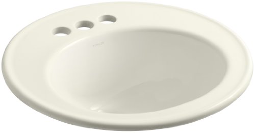 Hottest Sales KOHLER K-2202-4-96 Brookline Self-Rimming Bathroom Sink, Biscuit