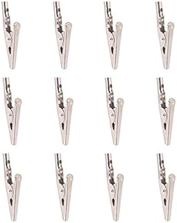 ULTECHNOVO 24Pcs Metal Alligator Clips Stainless Steel Spring Crocodile Clamps Cable Lead Clip for Laboratory Electric Testing Work 51mm (Silver)