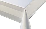 nappe damassée blanche ancienne Qualité de fil intégrale TextilDepot24 Nappe damassée blanche largeur 130 cm longueur au choix – Blanc avec bordure satinée 2 côtés (130 x 100)